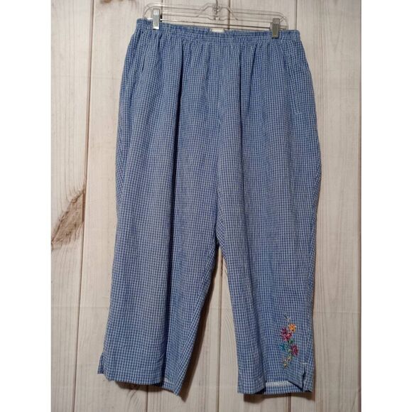 Napa Valley‎ Pants Ladies 18W Blue Embroidered Pull On - Picture 1 of 6